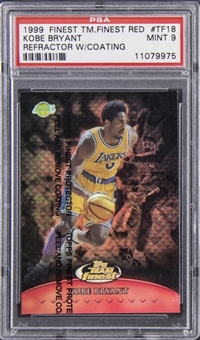 1999 Topps Finest "Team Finest Red Refractor With Coating" #TF18 Kobe Bryant (#27/50) - PSA MINT 9